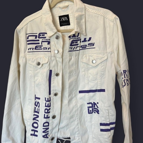 Zara Men’s White Denim Jacket | Urban Statement Piece | Medium - Picture 4 of 8